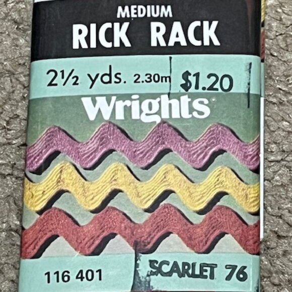 VTG Red Rick-Rack Trim Original Packaging 5 Packages Sewing Crafts 2.5 Yds Each - Picture 6 of 10